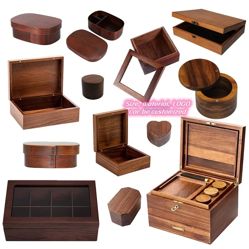 La dimensione della scatola di immagazzinaggio della scatola di imballaggio della scatola di legno all'ingrosso, il materiale, il LOGO possono essere personalizzati prodotto in legno