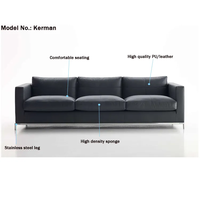 Canapé d'attente en cuir noir de conception moderne et simple Chaise convertible Mobilier modulaire pour l'école et la maison