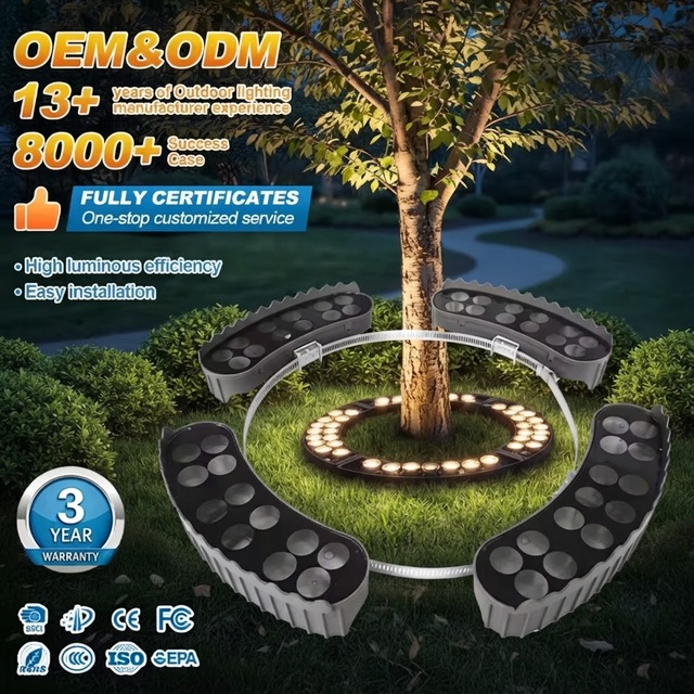 Wholesale Aluminum IP65 Waterproof Landscape Spotlight 3W-12W Customized Outdoor Hug Tree Lamp Ring Park Hotel Led Garden Lights