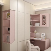 Armoire Moderne pour Filles, Meuble de Chambre en Bois Écologique Anti-humidité Grande Capacité, Montage Facile, Garantie 5 Ans