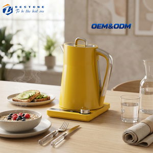Bouilloire électrique intelligente jaune 1,7 L en acier inoxydable avec réglage numérique de la température 40-100 ℃   et rester au chaud - Product Image 1