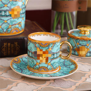 Modern Luxury Ceramic Cup and Plate Set Western Design <b>for</b> Home Travel or <b>Tea</b> & Coffee Porcelain Turkish Coffee Mug <b>Gift</b> - Product Image 4