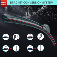 K-770 de pare-brise rouge pour carte PC rainures intérieures sans cadre 16 adaptateurs essuie-glaces de voiture multifonctions adaptés à la voiture 99%