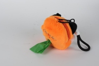 Distributeur de sacs pour déjections animales, pour propriétaires de chiens et de chats, renard en peluche