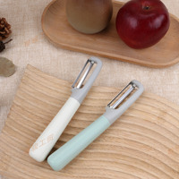 Draagbare handmatige groente- en meloen-schiller met ergonomische handgreep, van roestvrij staal, voor fruit, appel, aardappel, wortel, draaibare schiller voor thuisgebruik