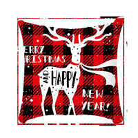 Taie d'oreiller de Noël brodée à carreaux rouges personnalisée housse de coussin de fête d'hiver taies d'oreiller en tissu taies d'oreiller de coussin