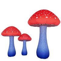 Modèle de champignon rouge à pois gonflable avec lumière LED, décoration géante résistante au soleil et au vent pour fête, festival, événement