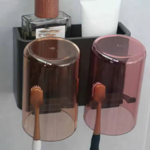 Ensemble de nettoyage moderne et étanche en plastique pour toilettes et salles de bain, avec porte-brosses à dents multi-compartiments et support de rangement, couleur personnalisable - Product Image 4