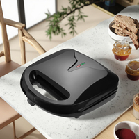 Mini-appareil électrique en aluminium 12V pour sandwichs et gaufres avec plaque de cuisson antiadhésive pour alimentation véhicule