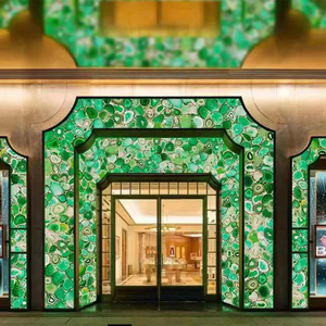 GOLDTOP الفاخرة الخلفية شبه الكريمة الخضراء اليشم العقيق حجر العقيق بلاط الأحجار الكريمة - Product Image 5