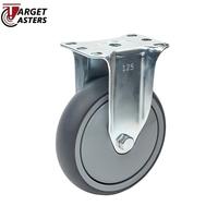 Roues pivotantes à plaque supérieure rigide de 5 pouces résistantes à l'usure, roulettes en caoutchouc TPR fixes pour chariot utilitaire
