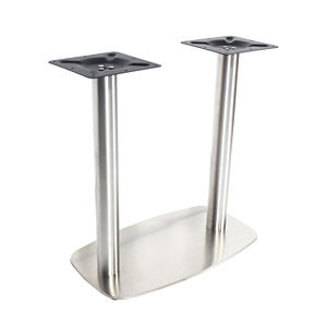 غير قابل للصدأ مع صفيحة حديدية قوس مستطيل وأنبوب مزدوج لقواعد طاولات المطاعم - Product Image 1