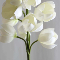 Magnolia blanca Real Touch orquídeas artificiales Navidad y salón de graduación arco arreglo floral boda decoración del hogar