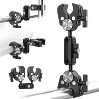 Pince à crabe multifonctionnelle en alliage d'aluminium magique 360° °   Kit de bras articulé réglable pour caméra avec double rotule et support GoPro