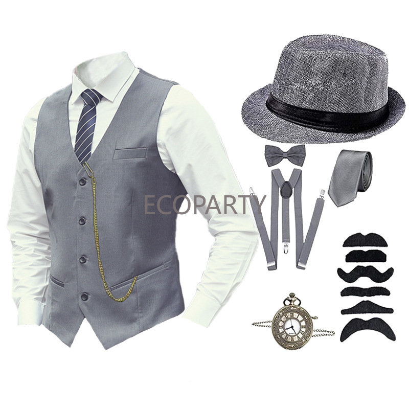 Juego de accesorios para disfraz de gángster de Gatsby de los años 20 Juego de accesorios para disfraz de gángster de Gatsby de los años 20