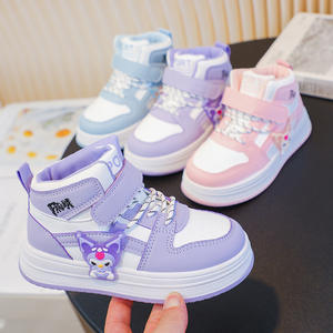 2025 printemps automne filles baskets décontractées montantes fermeture Velcro cuir synthétique dessin animé conception moyennes grandes tailles chaussures - Product Image 2