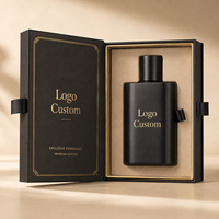 Flacon de parfum en verre noir mat de luxe de 30 ml, 50 ml, 100 ml avec boîte cadeau, logo personnalisé, emballage de parfum vide pour marque privée