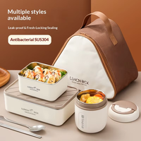 Boîte à bento en acier inoxydable 304 de haute qualité, multi-couches, compatible micro-ondes, hermétique, sans BPA, chauffe-plat, récipient alimentaire chauffable