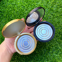 Palette de fards à paupières scintillants ronds JANCY PACK, poudre pressée scintillante, emballage compact pour anticernes, étui pour palette de surligneur avec panier