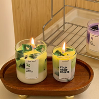 Bougie parfumée créative en forme de café glacé, faite à la main en cire de gelée, pour la décoration de la maison, cadeau de Noël ou d'anniversaire