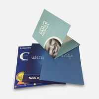 Carpeta de Bolsillo Personalizable de Cartón con Logotipo y Ranura para Tarjetas de Visita, Admite Personalización