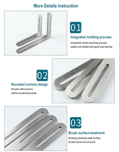 Tùy Chỉnh L Shape Tấm Kim Loại Thép Không Gỉ Kệ 90 Độ Góc Khung - Product Image 3