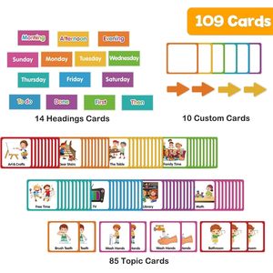 Visual Schedule Board For Kids Weekly <b>Planner</b> With Magnetic Cards Time Management Chart For Toddlers And Children - Product Image 4