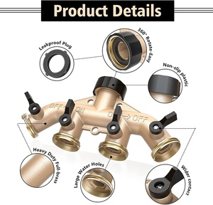 SUNSHINE usine OEM autres outils <span class=keywords><strong>arrosage</strong></span> fournitures de jardin séparateur en laiton raccords de <span class=keywords><strong>tuyau</strong></span> 4 voies connecteur rapide eau - Product Image 6