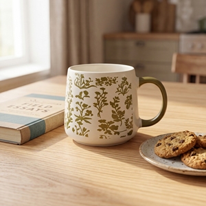 Mug à lait en porcelaine classique de luxe léger, motif floral, motif de dessin animé, sans danger pour les aliments, compatible lave-vaisselle/micro-ondes, vente chaude - Product Image 4
