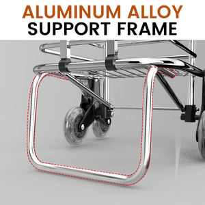 Chariot d'escalade d'escalier 35L, chariot de courses pliable, chariot de courses en aluminium pliant avec sac de courses pour les courses alimentaires - Product Image 6