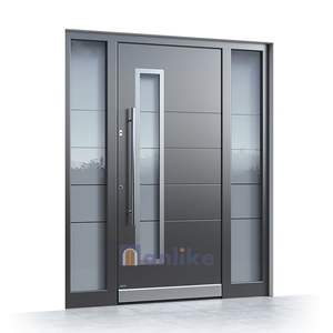 Anlike Contemporáneo Aluminio Negro Blanco Nueva Puerta Exterior de Seguridad de acero <span class=keywords><strong>roto</strong></span> térmico único para casas - Product Image 3