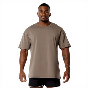 T-shirts pour hommes surdimensionnés, épais et lourds, 100% coton tricoté, style sportif, décontracté, streetwear, t-shirts personnalisés pour hommes - Product Image 1