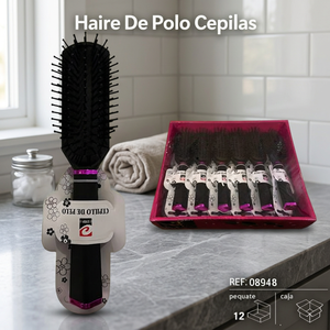 Spazzola e pettine con setole morbide in plastica per pettinare e districare i capelli, 12 unità, unisex - Product Image 3