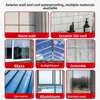 Revêtement adhésif transparent imperméable à l'eau en acrylique Beixin, haute flexibilité, pour les fuites des murs extérieurs, des toits et des rebords de fenêtres