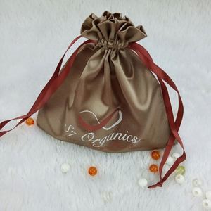 Pochette à bijoux en soie avec cordon de serrage, personnalisable, petit emballage cadeau - Product Image 4