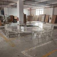 Meilleure vente de table de mariage ronde en acrylique table de banquet table transparente pour événement