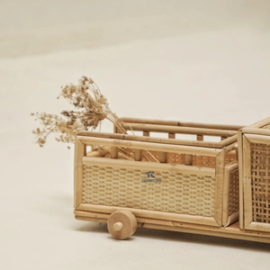 High Quality Children Toys Rattan Truck Sustainable Eco Friendly Kids Toddler Toys <b>Wooden</b> Toy <b>Car</b> Pretend Kids Play - Product Image 4