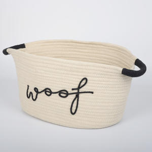 <span class=keywords><strong>Cesto</strong></span> portaoggetti in corda di cotone intrecciata con manico, per cuscini, piumoni, giocattoli per bambini e pannolini - Product Image 1