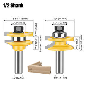 Ensemble de fraises à rainurer pour charpente à tenon rond de 1/2 pouce ou 12 mm, fraises à rainurer pour plancher, fraises à rainurer pour languettes et rainures, outils de travail du bois - Product Image 2