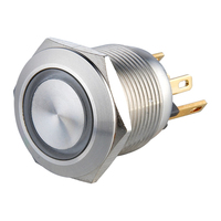 3 LED Couleur Noir Bouton Poussoir RGB Switch(IP65 Waterproof CE Rohs) Light Touch Switch Système de contrôle électronique 19mm