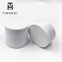 Bocaux cosmétiques cylindriques transparents en PET avec couvercle à vis - Qualité alimentaire - Capacité 150ml-200ml pour crèmes, épices et beurre de cacahuète