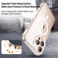 Coques de téléphone portable en gros d'usine pour 18 Pro Max 18 Pro N52, coque antichoc robuste en TPU+PC transparente avec aimant puissant