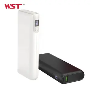 WST - Carregador de banco de potência para celular, pacote personalizável de fábrica chinesa, banco de potência para laptop, 20000mAh