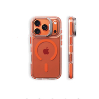 Étui de téléphone magnétique de luxe en TPU+PC pour 17 Pro/Pro Max avec cadre de caméra en métal et design antichoc