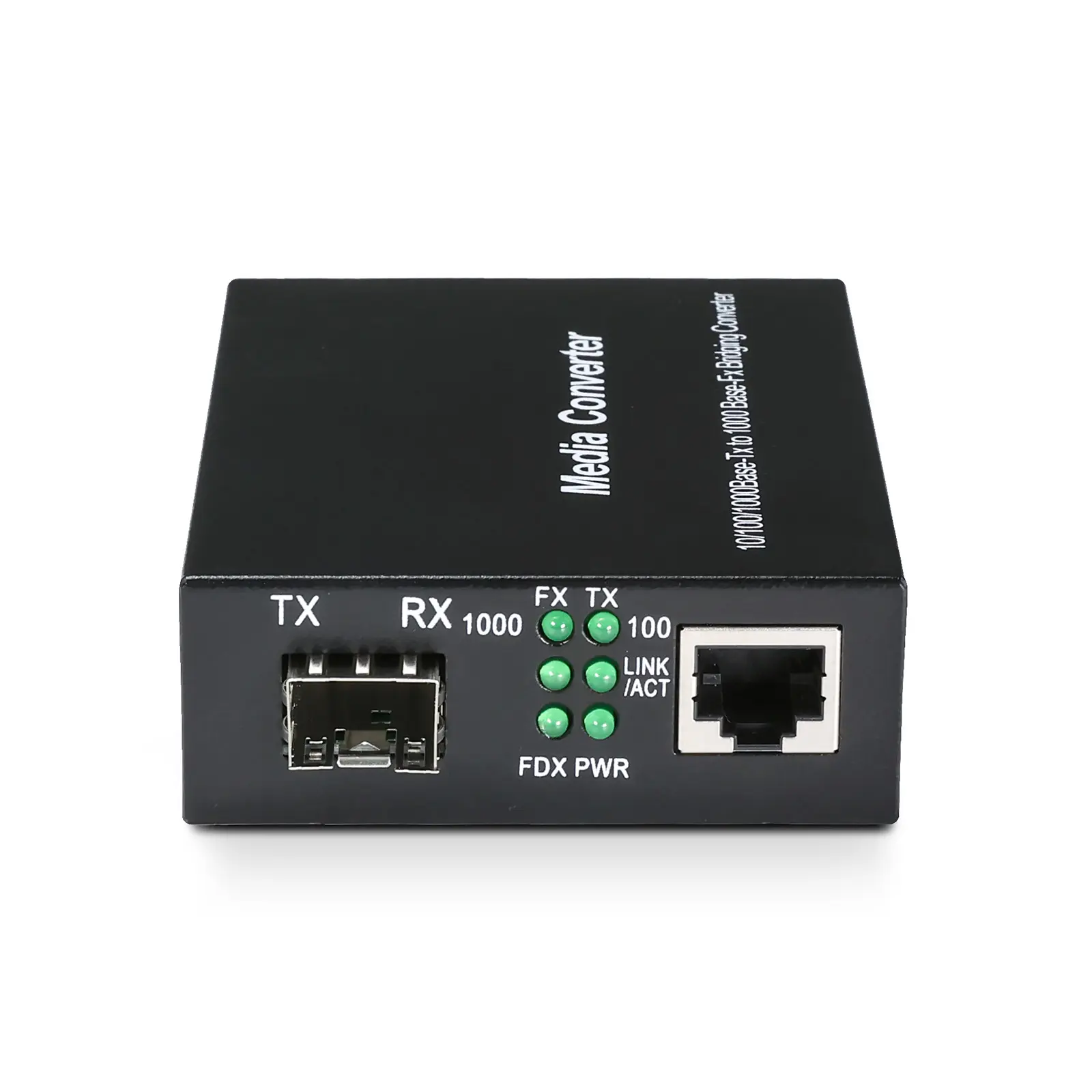 6COM konverter Media 10/100/1000Base-Tx ke 1000Base-LX dengan Port SFP, AC 100V ~ 240V atau DC 5 ~ 12V pilihan