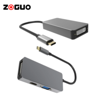 Hub vidéo USB 3.0 C d'occasion, directement de l'usine, 4 en 1 avec PD 60W pour 2.0 4K 30Hz DVI VGA 1080P pour TV HD, ordinateur portable, tablette
