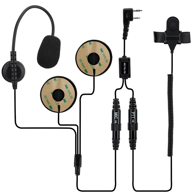 Best Selling Motorcycle Helmet Headset Earpiece Large PTT for Helmet Full-face Users for Retevis Kenwood TYT Baofeng Radio