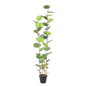 Centrotavola decorazione per la casa albero artificiale bonsai pianta artificiale in vaso Coccoloba uvifera albero di uva con vaso di plastica