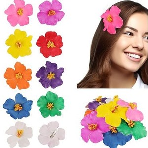 Flores Artificiales de Hibisco de EVA de 9 cm, Directo de Fábrica, Flores Hawaianas, Accesorios para el Cabello, Horquillas con Flores Secas - Product Image 1