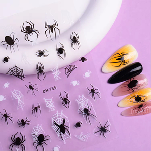 Honey Girl <span class=keywords><strong>Halloween</strong></span> en relieve Nail Art Decals New Spider Web Vampire Zombie Bone Hand Stickers Adhesivo <span class=keywords><strong>de</strong></span> plástico decorativo Henna - Product Image 4